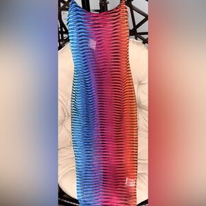 Colorful mesh dress